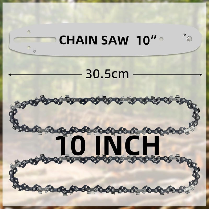 JINFFR 10 Inch Chainsaw Guide Bar and Chain Combo, 10" Replacement Chain for WORX WG309,10'' Chains for Sun Joe SWJ803E SWJ807E - 3/8'' .050'' 40 Drive Links (2Chain+1bar) - Image 5